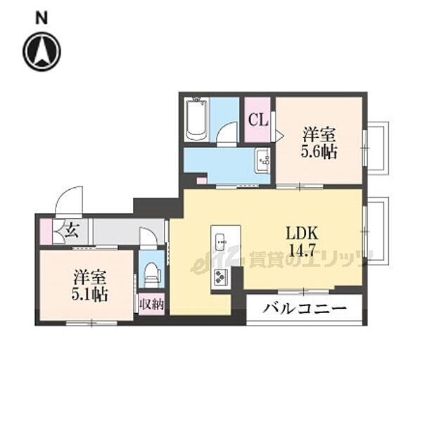 京都府京都市下京区西側町(賃貸マンション2LDK・3階・59.92㎡)の写真 その2