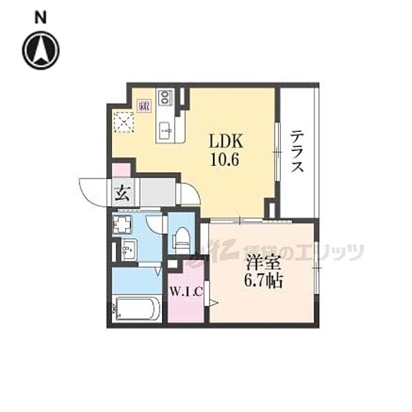 ハレレア 104｜京都府京都市伏見区羽束師菱川町(賃貸アパート1LDK・1階・40.92㎡)の写真 その2