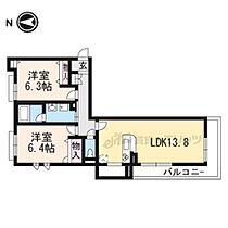 京都府京都市山科区勧修寺西金ヶ崎（賃貸マンション2LDK・2階・65.70㎡） その2