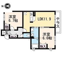 京都府向日市鶏冠井町稲葉（賃貸アパート2LDK・1階・57.08㎡） その2