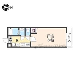 仮）フラッティ烏丸十条 401 4階1Kの間取り