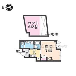京都市営烏丸線 九条駅 徒歩3分の賃貸マンション 3階1Kの間取り