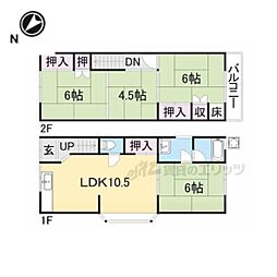 阪急京都本線 東向日駅 徒歩11分の賃貸一戸建て 2階4LDKの間取り