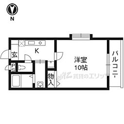 メゾン・チェリー　イースト 3階1Kの間取り