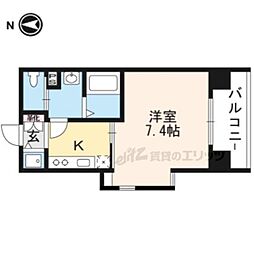 アクアプレイス京都洛南3 1Kの間取図画像