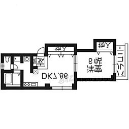 プレステージ琴弾山 1DKの間取図画像