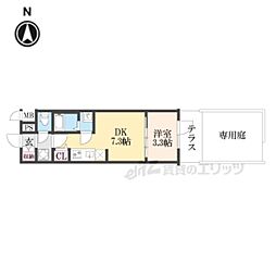 プレサンス十条凛華 1階1DKの間取り