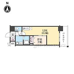 ソルテラスKYOTO西大路　瑠 10階1LDKの間取り