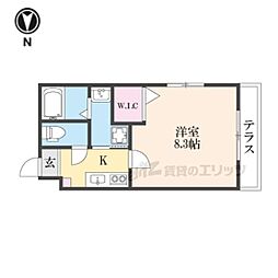 サクシード伏見京橋2ｎｄ 1階1Kの間取り