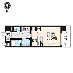 EXE VILLA WEST 1階1Kの間取り