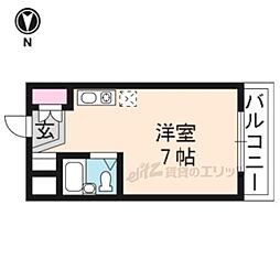 近鉄京都線 小倉駅 徒歩5分の賃貸マンション 5階ワンルームの間取り