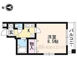 シャトールミエール 2階1Kの間取り