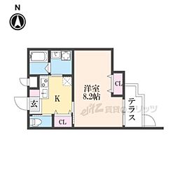 （仮称）LEI椥辻勧修 1階1Kの間取り