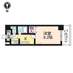 JR東海道・山陽本線 西大路駅 徒歩3分の賃貸マンション 5階1Kの間取り
