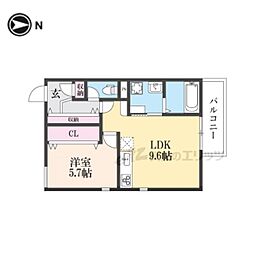 Hygge伏見 1LDKの間取図画像
