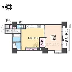 シャレー山科 1LDKの間取図画像