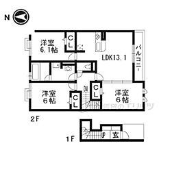 ヴェルデ桃山御陵 3LDKの間取図画像