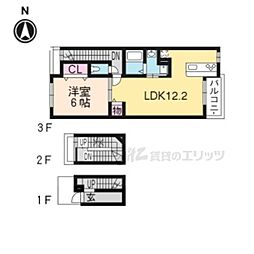 パールアイランド 1LDKの間取図画像