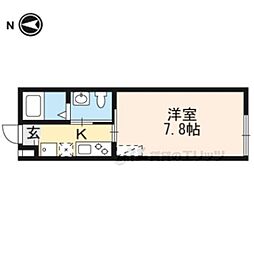 エム'ズ京都駅WEST 1Kの間取図画像
