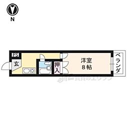 セジュール大手筋 2Kの間取図画像