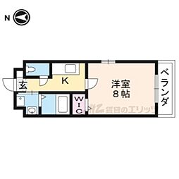 サクシード伏見駅南 1Kの間取図画像