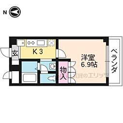 プレリュード 1Kの間取図画像