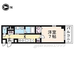サザン京央 1Kの間取図画像