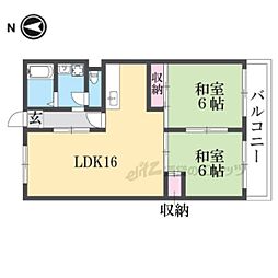 ロイヤル室町 2LDKの間取図画像