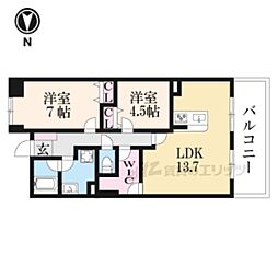 パインフィールド洛東 2LDKの間取図画像