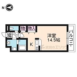 グランディール ワンルームの間取図画像