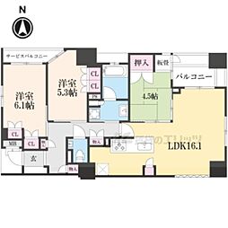 ローレルコート御所南 3LDKの間取図画像