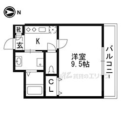 シャルレ14番館 1Kの間取図画像