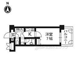 ライオンズマンション四条堀川 1Kの間取図画像