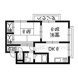 レーベン森本 2DKの間取図画像