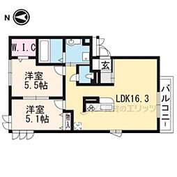 カーサルミノサウーノ 2LDKの間取図画像