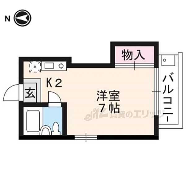 京都府京都市上京区椹木町通猪熊西入中御門横町(賃貸マンション1K・3階・20.00㎡)の写真 その2