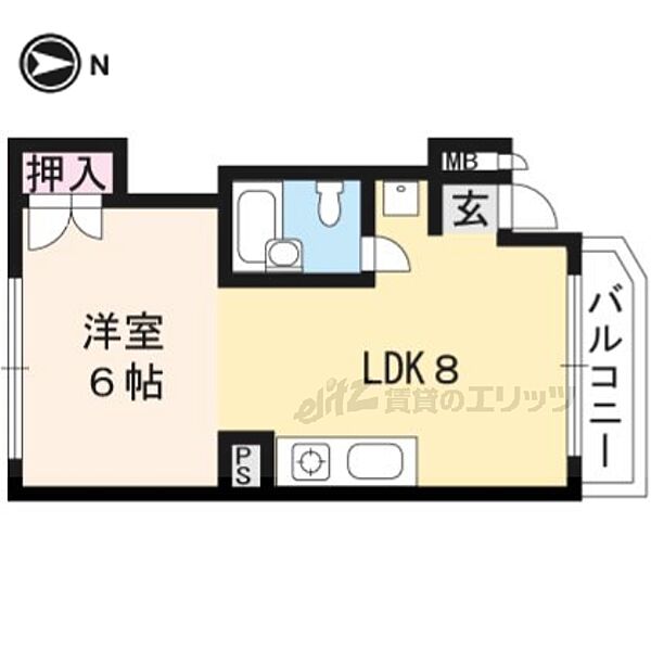 シモン北大路 202｜京都府京都市北区小山南上総町(賃貸マンション1LDK・2階・27.88㎡)の写真 その2