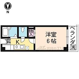 京福電気鉄道北野線 北野白梅町駅 バス6分 今出川浄福寺下車 徒歩5分の賃貸マンション 3階1Kの間取り