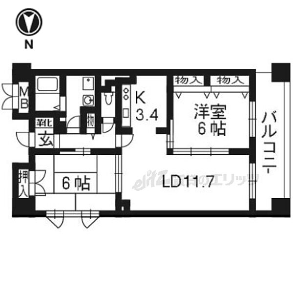 京都府京都市下京区油小路通四条下ル石井筒町(賃貸マンション2LDK・8階・63.04㎡)の写真 その2