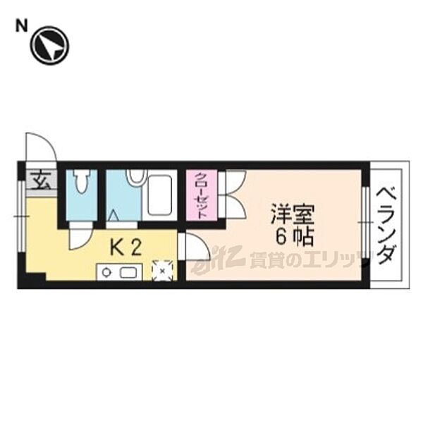 ＵＫハイム北山 2-C｜京都府京都市北区紫野西蓮台野町(賃貸マンション1K・3階・20.00㎡)の写真 その2