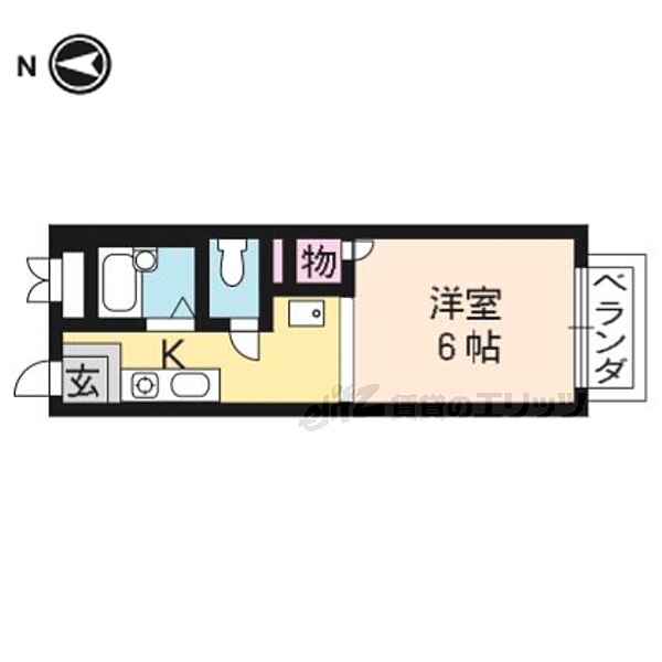 コーポアイリス 102｜京都府京都市左京区田中西樋ノ口町(賃貸アパート1K・1階・20.30㎡)の写真 その2