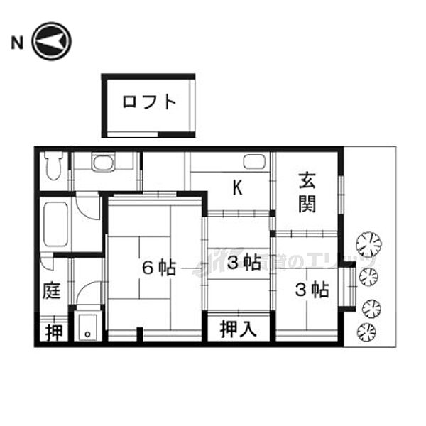 京都府京都市中京区壬生下溝町(賃貸一戸建3K・1階・49.47㎡)の写真 その2