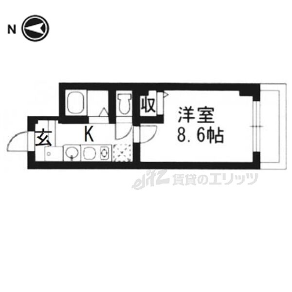 京都府京都市左京区下鴨北野々神町(賃貸マンション1K・3階・24.05㎡)の写真 その2