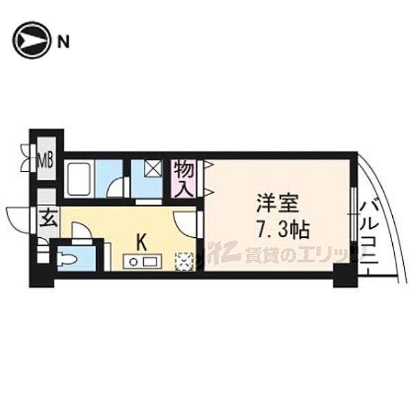 ＧＡＴＯ　Ｄ．Ｍ　北山 702｜京都府京都市左京区下鴨前萩町(賃貸マンション1K・7階・24.86㎡)の写真 その2