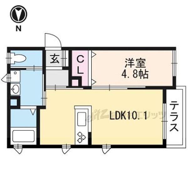 テラス北山 101｜京都府京都市左京区下鴨北芝町(賃貸アパート1LDK・1階・36.18㎡)の写真 その2