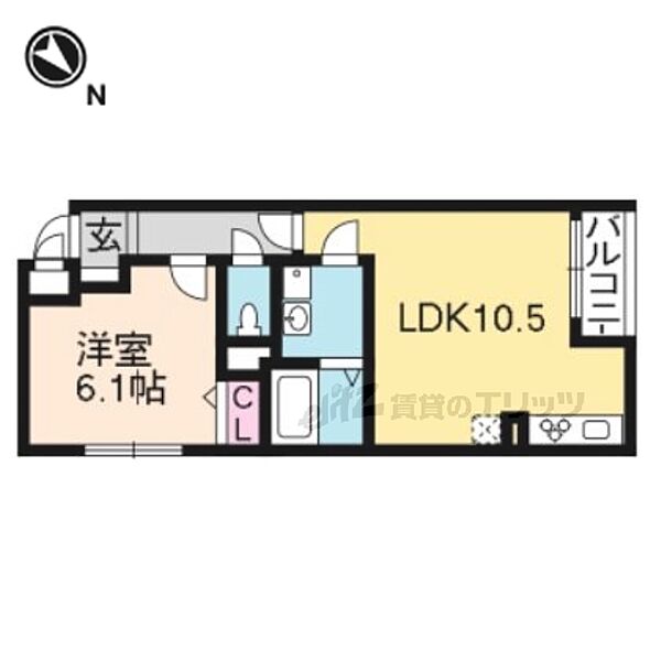 レジデンス北白川 203｜京都府京都市左京区北白川下池田町(賃貸マンション1LDK・2階・39.11㎡)の写真 その2