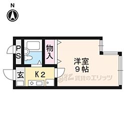 珠光ビル百万遍 1Kの間取図画像