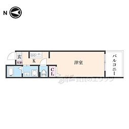 仮）中京区橋東詰町マンション 4階ワンルームの間取り