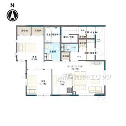 QBTVIII 1階2LDKの間取り