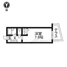 フォルム下鴨 1階1Kの間取り